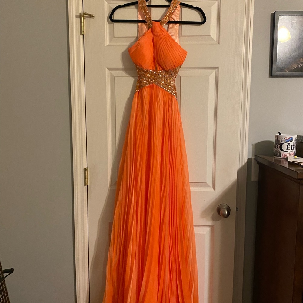 dave & johnny orange prom dress size 0 *new with tags*